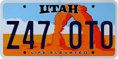 UT license plate Z470TO
