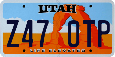 UT license plate Z470TP