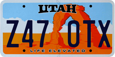UT license plate Z470TX