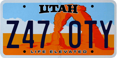 UT license plate Z470TY