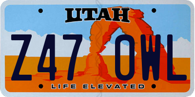 UT license plate Z470WL