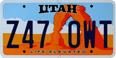 UT license plate Z470WT