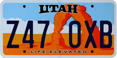 UT license plate Z470XB