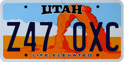 UT license plate Z470XC