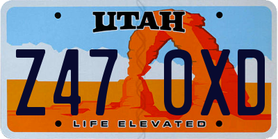 UT license plate Z470XD