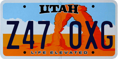 UT license plate Z470XG