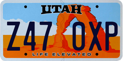 UT license plate Z470XP
