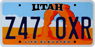 UT license plate Z470XR