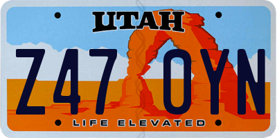 UT license plate Z470YN