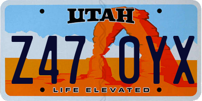 UT license plate Z470YX