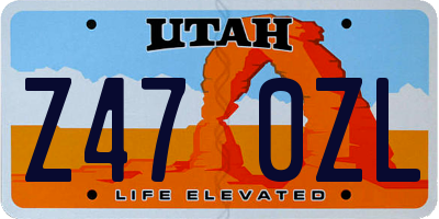 UT license plate Z470ZL