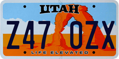 UT license plate Z470ZX
