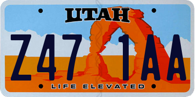 UT license plate Z471AA