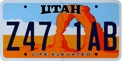 UT license plate Z471AB