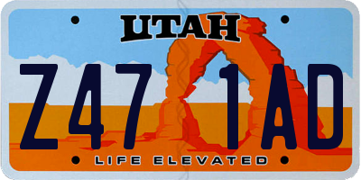 UT license plate Z471AD