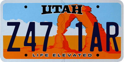 UT license plate Z471AR