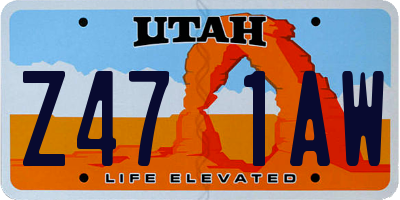 UT license plate Z471AW
