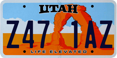 UT license plate Z471AZ