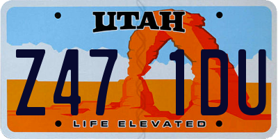UT license plate Z471DU