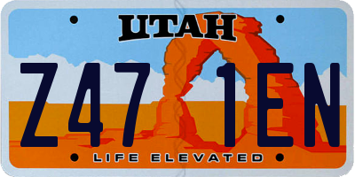 UT license plate Z471EN
