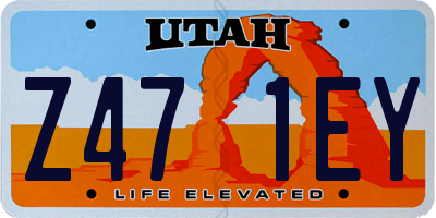 UT license plate Z471EY