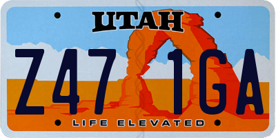 UT license plate Z471GA
