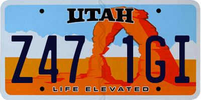 UT license plate Z471GI