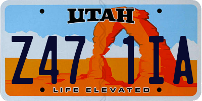 UT license plate Z471IA