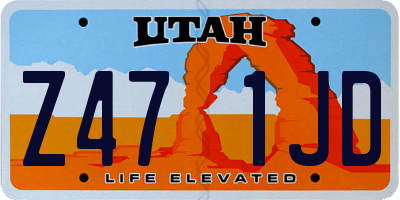 UT license plate Z471JD