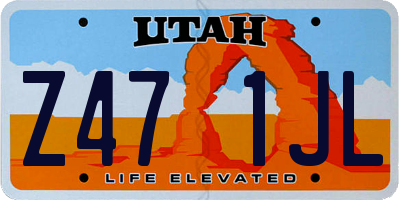 UT license plate Z471JL