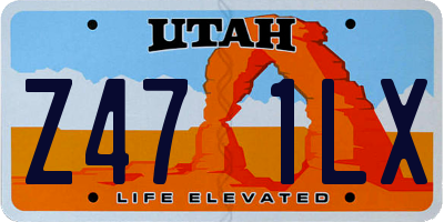 UT license plate Z471LX
