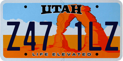UT license plate Z471LZ