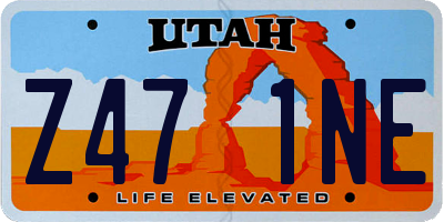 UT license plate Z471NE