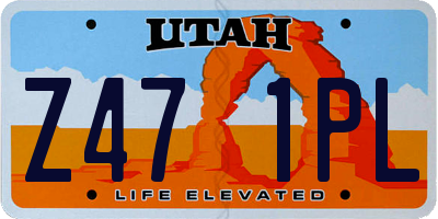 UT license plate Z471PL