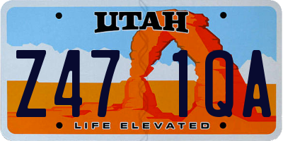 UT license plate Z471QA