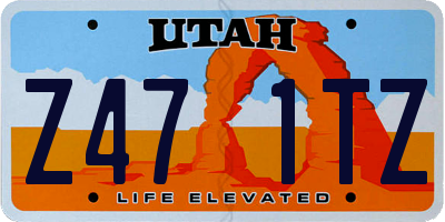 UT license plate Z471TZ