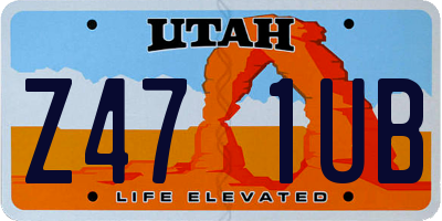 UT license plate Z471UB