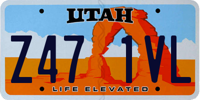 UT license plate Z471VL