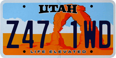 UT license plate Z471WD