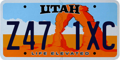 UT license plate Z471XC