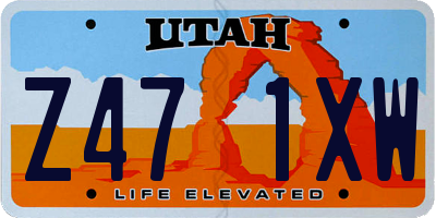 UT license plate Z471XW