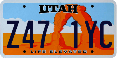 UT license plate Z471YC