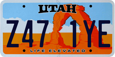 UT license plate Z471YE
