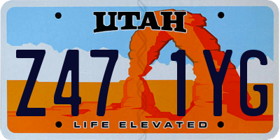 UT license plate Z471YG