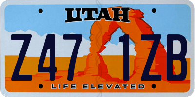 UT license plate Z471ZB