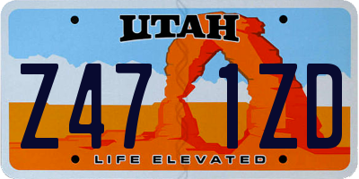 UT license plate Z471ZD