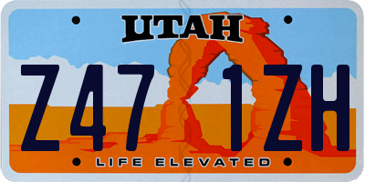 UT license plate Z471ZH