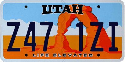 UT license plate Z471ZI