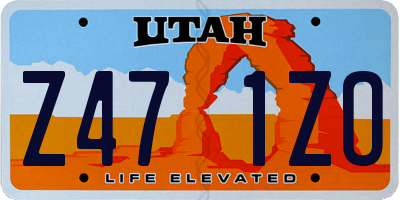 UT license plate Z471ZO