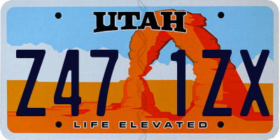 UT license plate Z471ZX